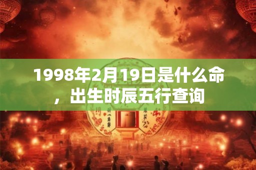 1998年2月19日是什么命，出生时辰五行查询