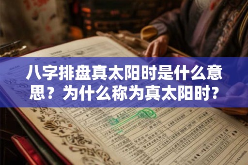 八字排盘真太阳时是什么意思?为什么称为真太阳时? 八字排盘真太阳时是什么意思?为什么称为真太阳时?