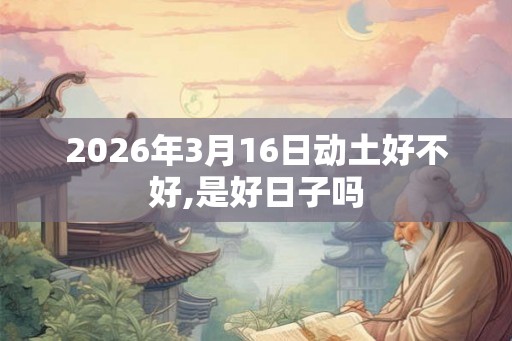 2026年3月16日动土好不好,是好日子吗 2026年3月16日动土好不好,是好日子吗