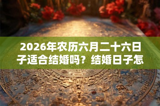 2026年农历六月二十六日子适合结婚吗？结婚日子怎么看？