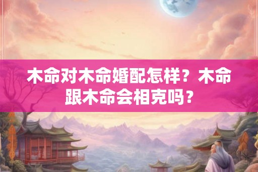 木命对木命婚配怎样?木命跟木命会相克吗? 木命对木命婚配怎样?木命跟木命会相克吗?