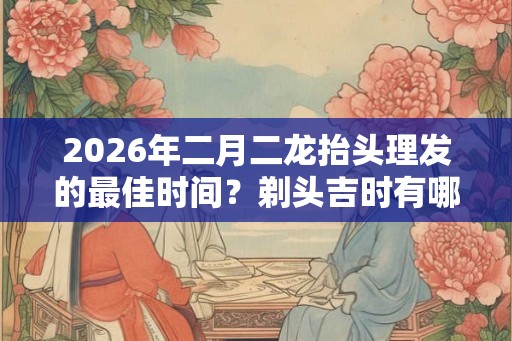 2026年二月二龙抬头理发的最佳时间？剃头吉时有哪些？