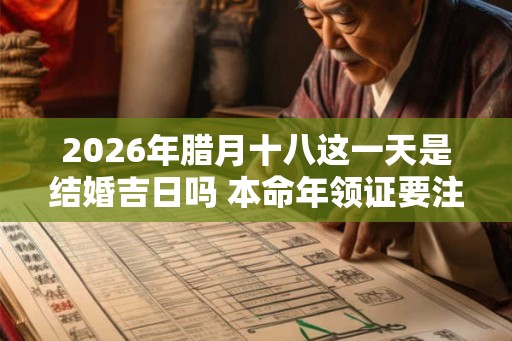 2026年腊月十八这一天是结婚吉日吗 本命年领证要注意什么