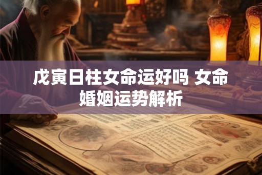 戊寅日柱女命运好吗 女命婚姻运势解析