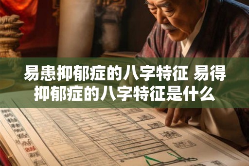易患抑郁症的八字特征 易得抑郁症的八字特征是什么