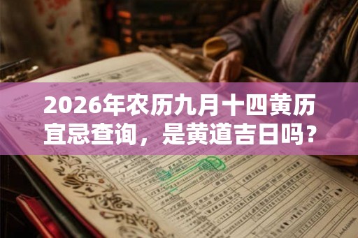 2026年农历九月十四黄历宜忌查询，是黄道吉日吗？