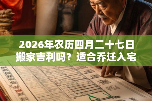 2026年农历四月二十七日搬家吉利吗?适合乔迁入宅吗? 2026年农历四月二十七日搬家吉利吗?适合乔迁入宅吗?