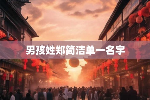 男孩姓郑简洁单一名字