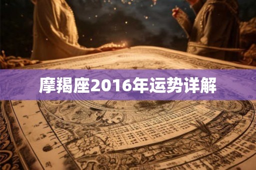 摩羯座2016年运势详解