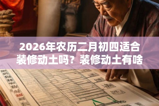 2026年农历二月初四适合装修动土吗？装修动土有啥讲究？
