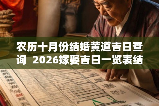农历十月份结婚黄道吉日查询  2026嫁娶吉日一览表结婚黄历
