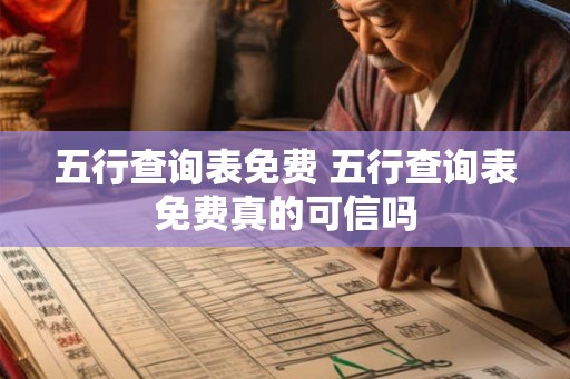 五行查询表免费 五行查询表免费真的可信吗