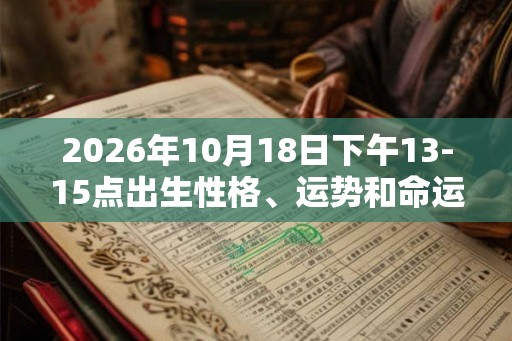 2026年10月18日下午13-15点出生性格、运势和命运