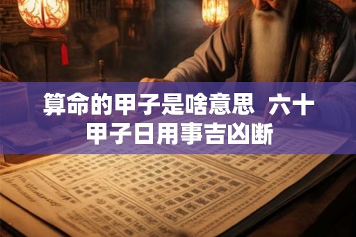 算命的甲子是啥意思  六十甲子日用事吉凶断