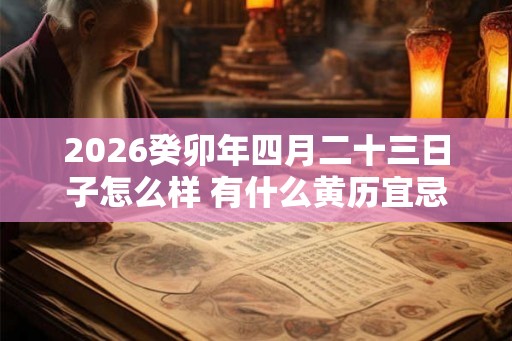 2026癸卯年四月二十三日子怎么样 有什么黄历宜忌