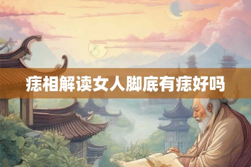 痣相解读女人脚底有痣好吗