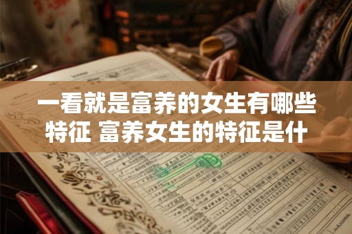 一看就是富养的女生有哪些特征 富养女生的特征是什么