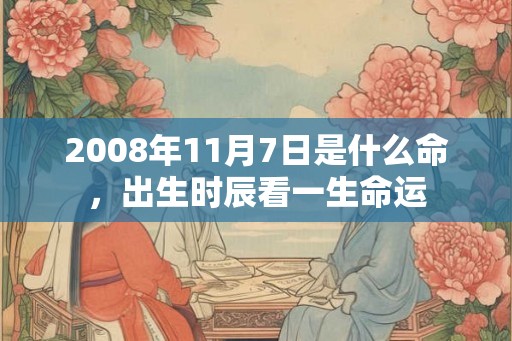 2008年11月7日是什么命，出生时辰看一生命运
