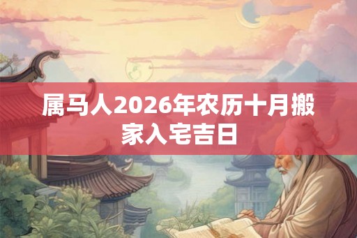 属马人2026年农历十月搬家入宅吉日