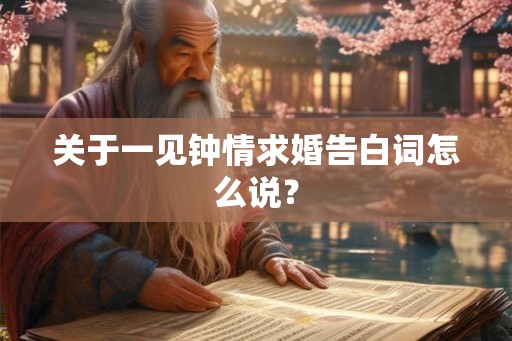 关于一见钟情求婚告白词怎么说？