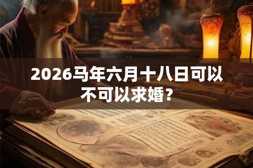 2026马年六月十八日可以不可以求婚？
