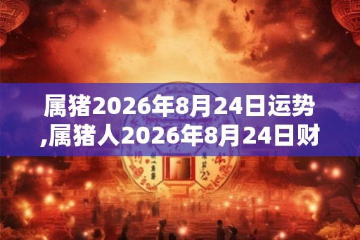 属猪2026年8月24日运势,属猪人2026年8月24日财运,生肖猪2026年8月24日运势
