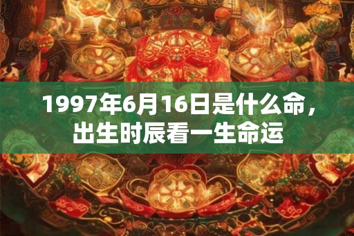 1997年6月16日是什么命，出生时辰看一生命运