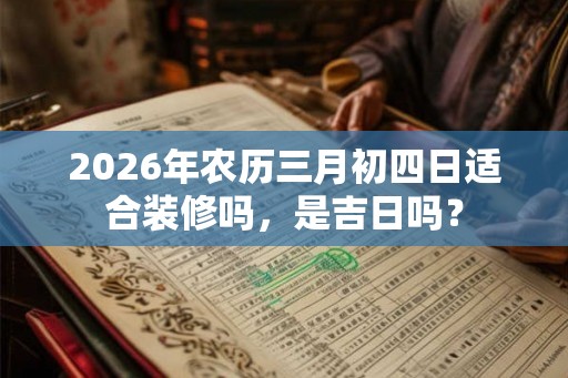 2026年农历三月初四日适合装修吗，是吉日吗？