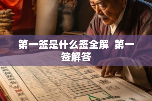 第一签是什么签全解  第一签解答