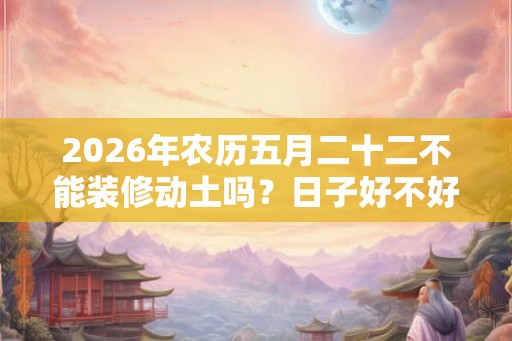 2026年农历五月二十二不能装修动土吗？日子好不好？