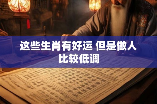 这些生肖有好运 但是做人比较低调