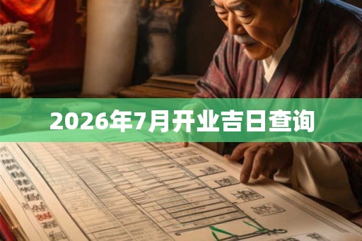2026年7月开业吉日查询 2026年7月开业吉日查询