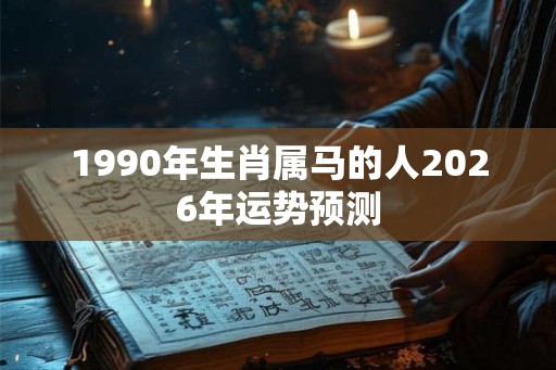 1990年生肖属马的人2026年运势预测