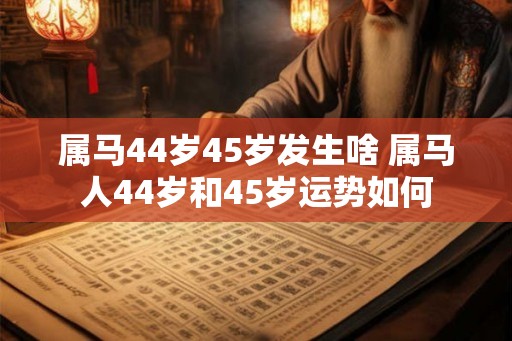 属马44岁45岁发生啥 属马人44岁和45岁运势如何