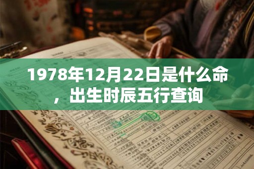 1978年12月22日是什么命，出生时辰五行查询