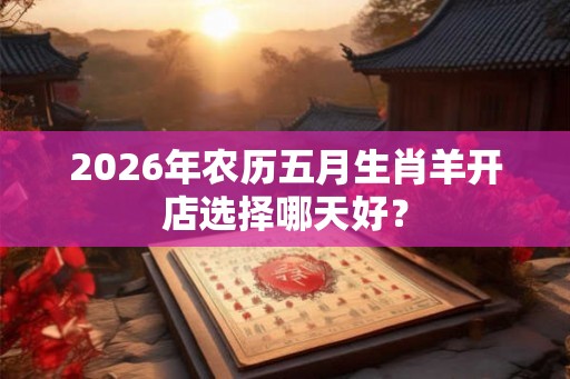 2026年农历五月生肖羊开店选择哪天好？