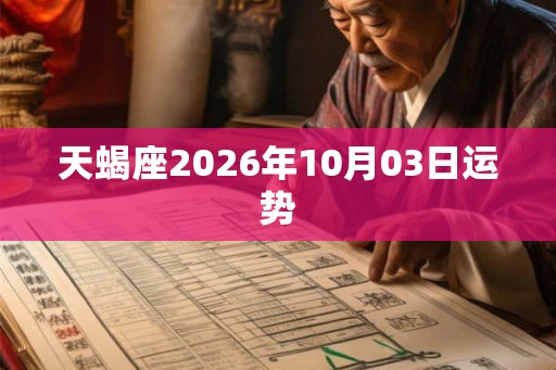 天蝎座2026年10月03日运势