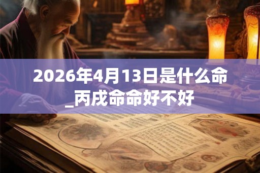 2026年4月13日是什么命_丙戌命命好不好