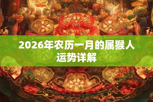 2026年农历一月的属猴人运势详解