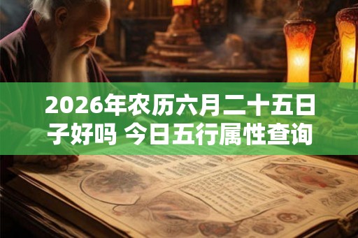2026年农历六月二十五日子好吗 今日五行属性查询 2026年农历六月二十五日子好吗 今日五行属性查询