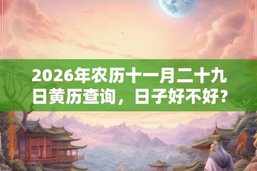 2026年农历十一月二十九日黄历查询,日子好不好? 2026年农历十一月二十九日黄历查询,日子好不好?
