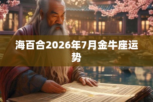 海百合2026年7月金牛座运势