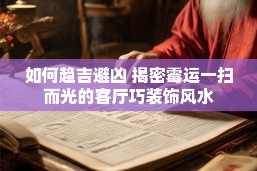 如何趋吉避凶 揭密霉运一扫而光的客厅巧装饰风水