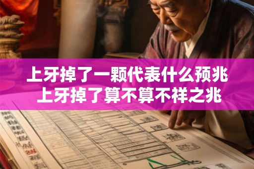 上牙掉了一颗代表什么预兆 上牙掉了算不算不祥之兆