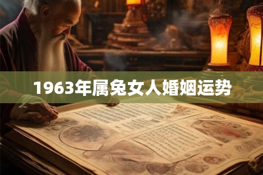 1963年属兔女人婚姻运势