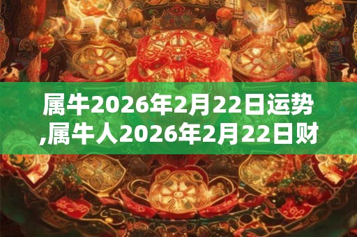 属牛2026年2月22日运势,属牛人2026年2月22日财运,生肖牛2026年2月22日运势