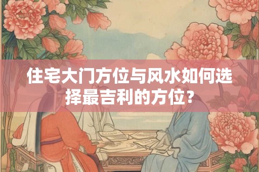 住宅大门方位与风水如何选择最吉利的方位？