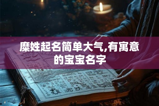 糜姓起名简单大气,有寓意的宝宝名字