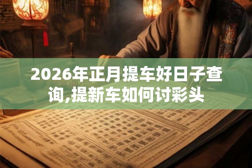 2026年正月提车好日子查询,提新车如何讨彩头