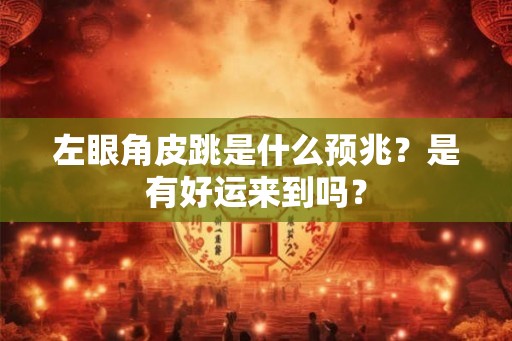左眼角皮跳是什么预兆?是有好运来到吗? 左眼角皮跳是什么预兆?是有好运来到吗?